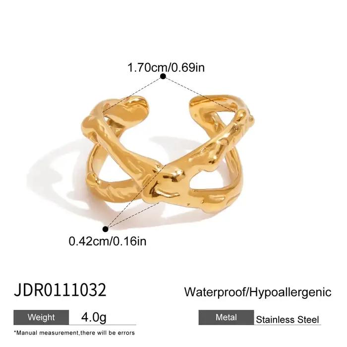 Uworld – bagues uniques de styliste plaqué or 18 carats, maille creuse sphérique exagérée, bijoux im