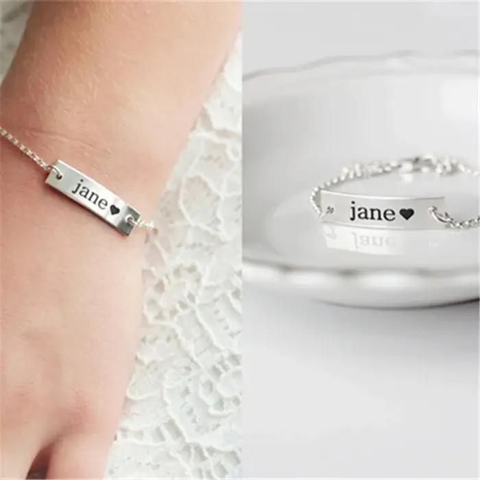 Bracelet lettre bijoux bébé nom personnalisé Bracelets or charme enfant ID
