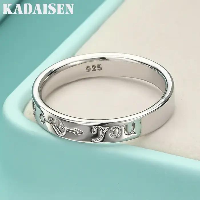 Argent sterling 925 LOVE lisse 7-10 # Bague pour femmes