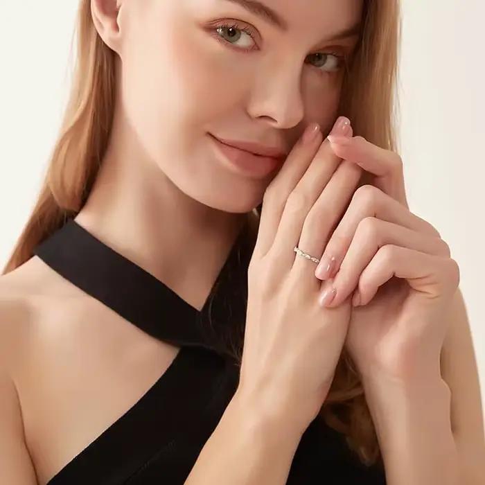 Lnkry – bague d'éternité en Moissanite ronde certifiée de 1.5mm pour femmes, en or 14k, anneaux empilables pour anniversaire, bijoux, cadeau