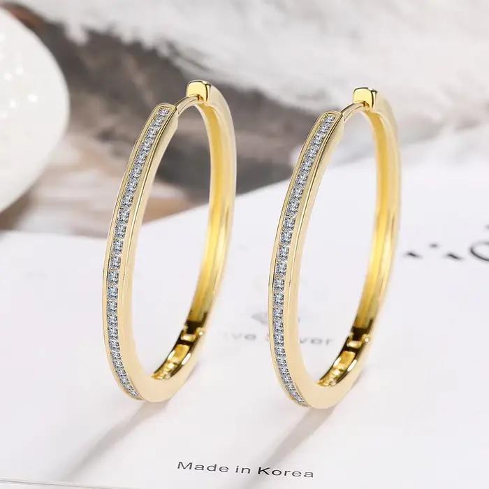Boucles d'oreilles créoles en diamant Moissanite pour femmes