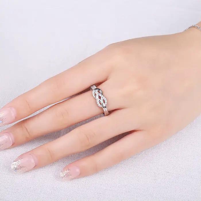 JewelryPalace nouveauté infini amour noeud pierre précieuse 925 en argent Sterling bague de déclaration pour femme mode classique bijoux fins