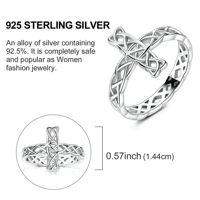 Bague croisée tressée en argent sterling 925 sertie de zirconium blanc pour femmes et filles bijou engagement élégant à offrir pour anniversaire et fiançailles