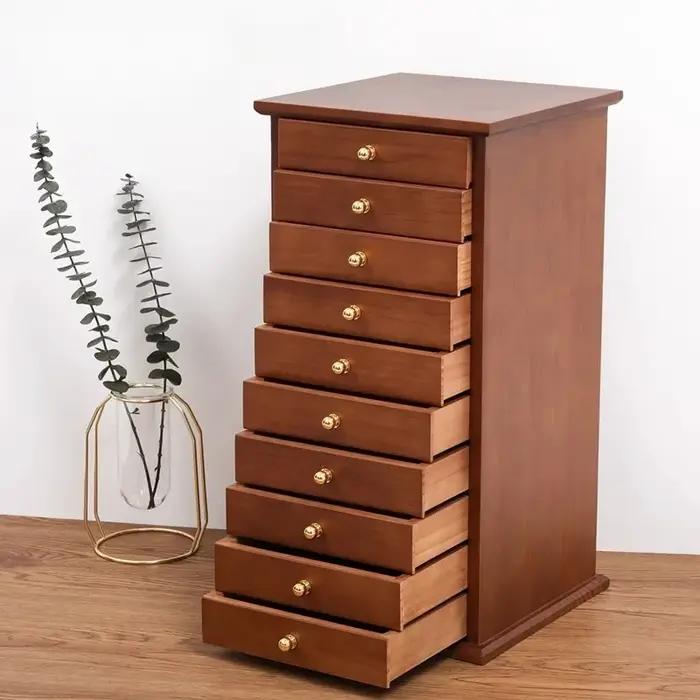 Boîte de rangement de bijoux en bois massif