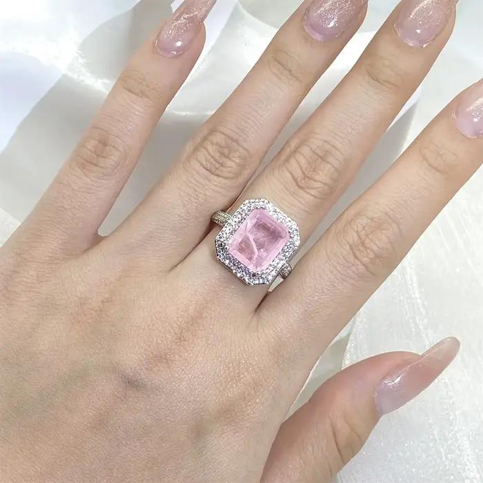 Bague Paraiba en Zircon rose/bleu/vert de haute qualité pour femmes