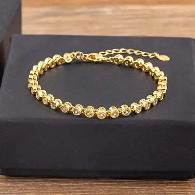 Nidin – Bracelet en cristal brillant pour femmes, 6 couleurs, strass, Zircon, réglable, bijoux exquis, cadeau pour filles