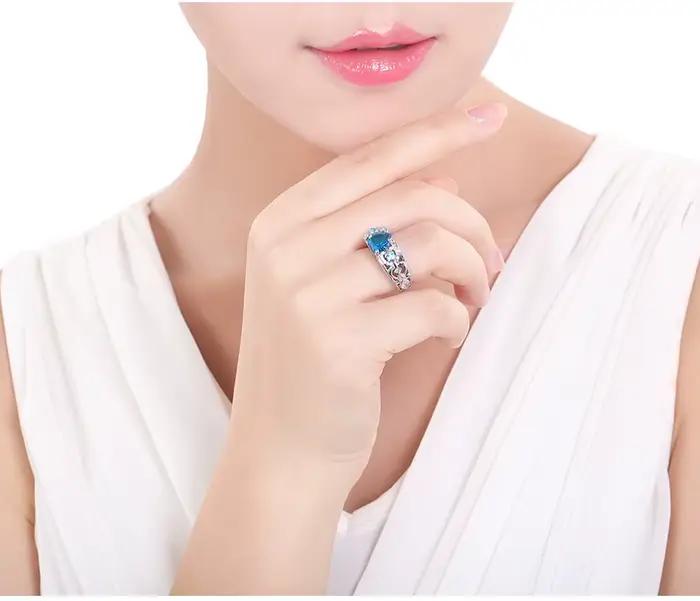 Bague multicolore en argent regardé 925 avec cœur d'amour
