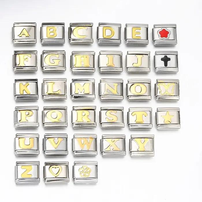 Bracelet à Breloques Italiennes avec Lettres et Nom Personnalisés