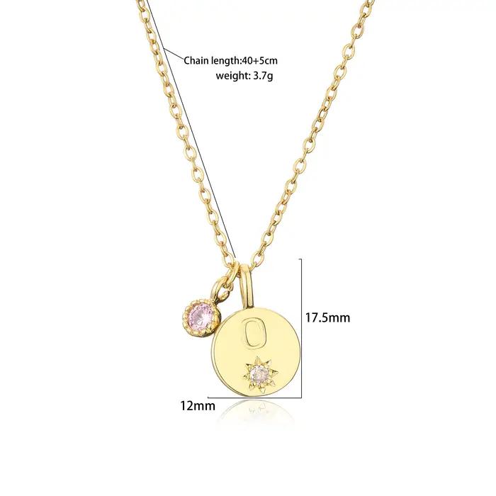 Collier pendentif en laiton plaqué or 18 carats avec 26 lettres pour gravure personnelle bijou cadeau femme occasions spéciales