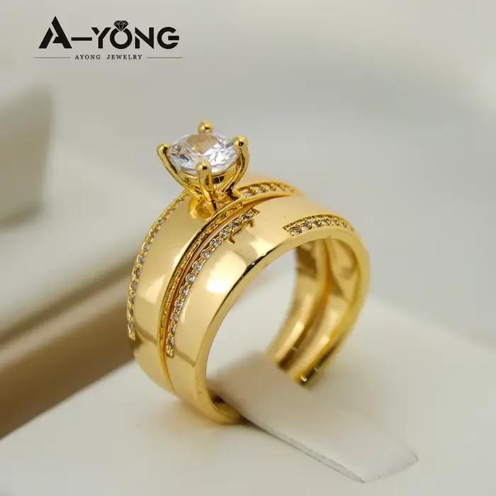 Bague de cocktail plaquée or 21 carats pour femmes