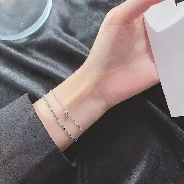 Bracelet en argent sterling 925 personnalisable avec motif géométrique pour femmes élégantes occasions spéciales cadeau d'anniv
