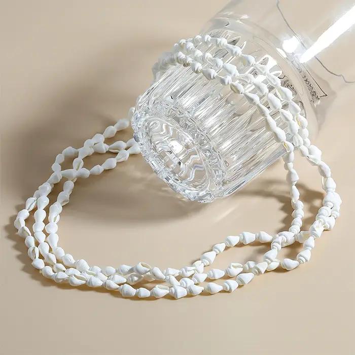 Collier en coquillage à longue chaîne pour femmes