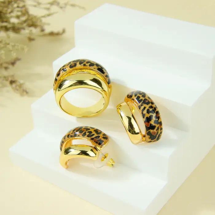 Ensemble de bijoux léopard de mode italienne