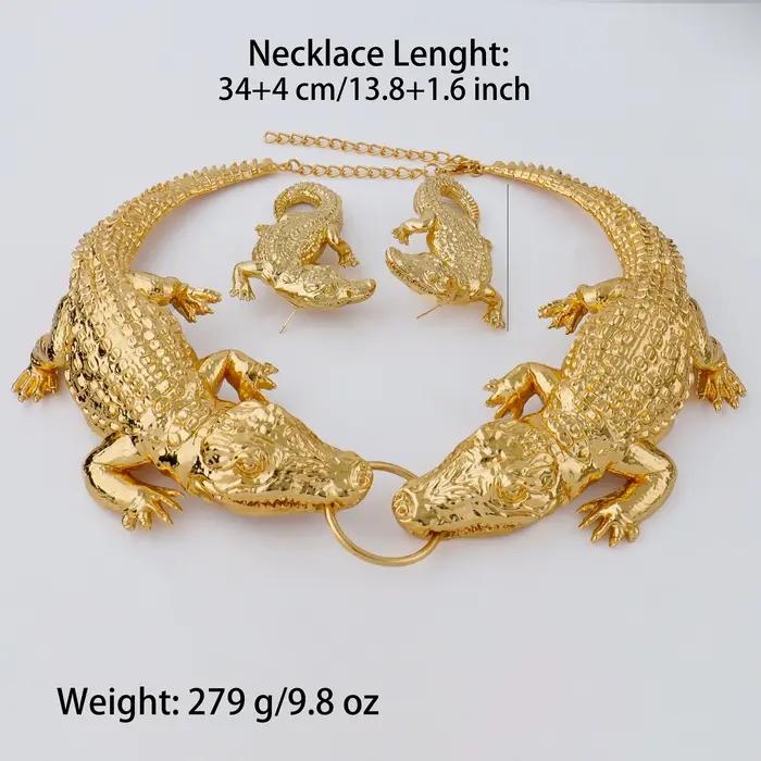 Grand ensemble de bijoux africains en crocodile pour femme