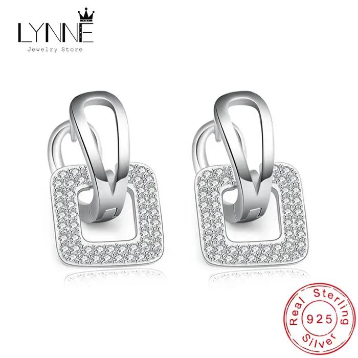 Boucles d'oreilles créoles en argent regardé 925 pour femmes