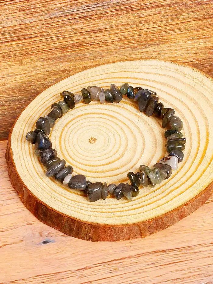 Bracelet de perles en pierre de Labradorite Reiki pour l'éveil spirituel et la protection de l'intuition homme femme occasionnels spéciaux