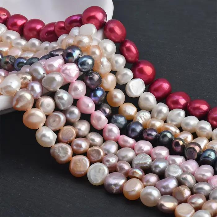 Perles de culture d'eau douce naturelles en blanc et gris pour bijoux baroques occasions spéciales femmes