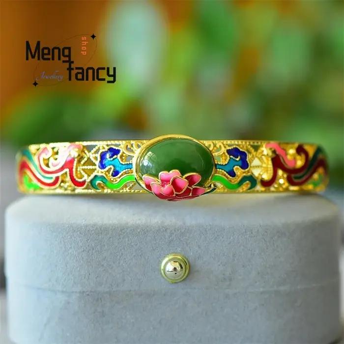 Bracelet en Jaspe de Hotan Naturel