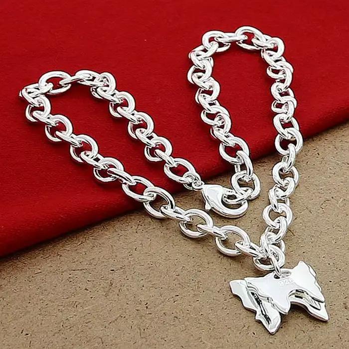 Collier Chaîne Papillon en Argent Sterling 925 Bijou Mode Féminin pour Occasions Spéciales Cadeau Anniversaire Grâce et Fantaisie