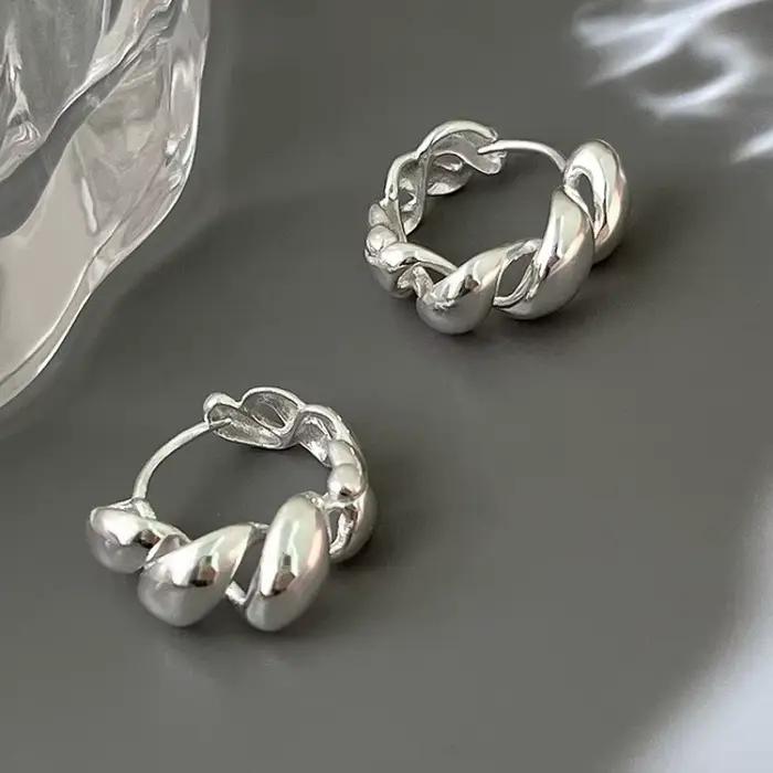 Boucles d'oreilles vintage en argent Sterling 925 serties de zirconium blanc pour femmes, bijoux de fête, cadeau pour occasions spéciales