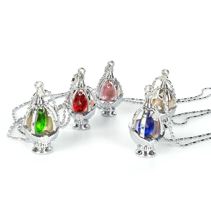 Ensemble de bijoux collier et bague Chic Soul Gem en alliage de zinc style anime magique pour femme et fille