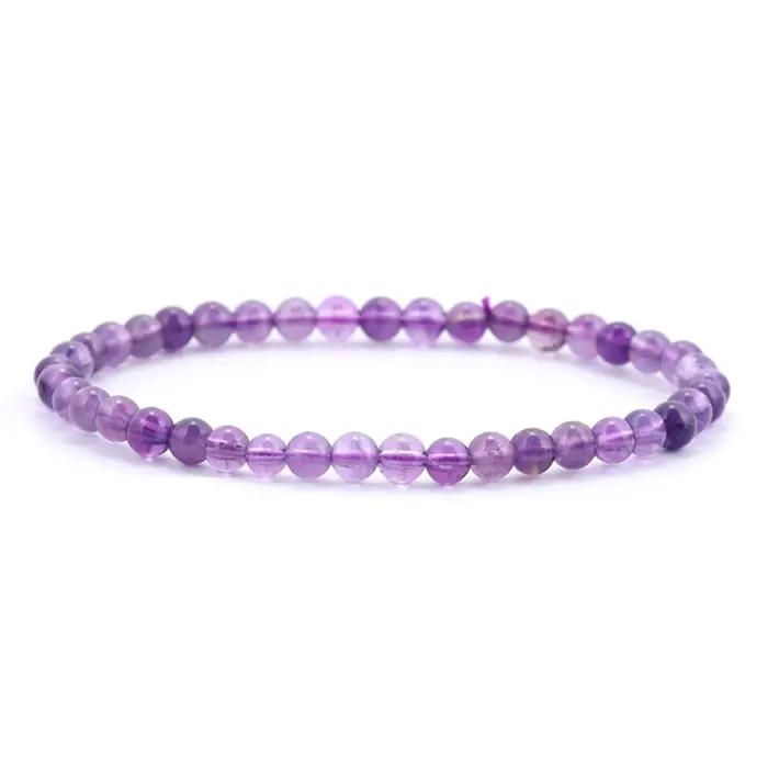 Bracelet améthyste 5A en véritables perles de cristal naturel, purifiant le corps, bracelets en pier