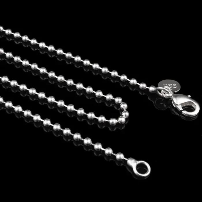 Aravant 925 argent 2MM perle chaîne collier pour femmes mode bijoux cadeaux