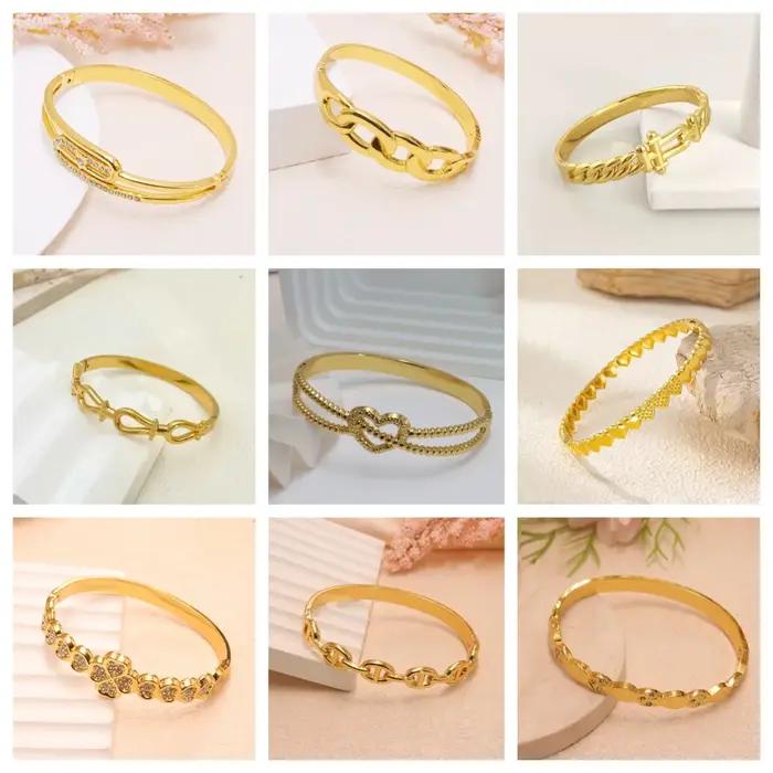 Bracelet élégant en or plaqué acier inoxydable design nid d'abeille bijou de mode pour femmes bureau carrière occasions spéciales