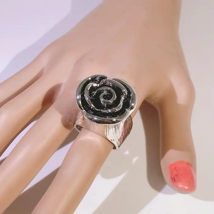 Bague Rose pour femme, accessoire de bourgeon Floral à la mode et luxueux, nouveau cadeau Rose pour femmes