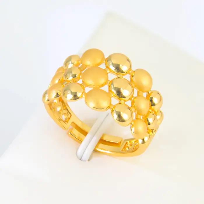 Nigeria bijoux de mariage anneaux 21k plaqué or réglable algérie délicat géométrique anneau moyen-or