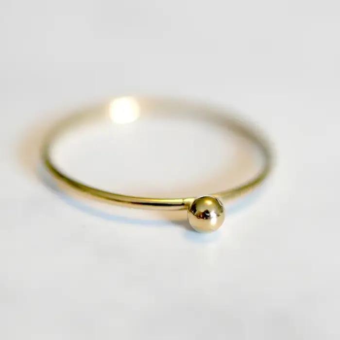 14K or rempli petite boule Bague minimalisme bijoux Knuckle Anillos Mujer bohème