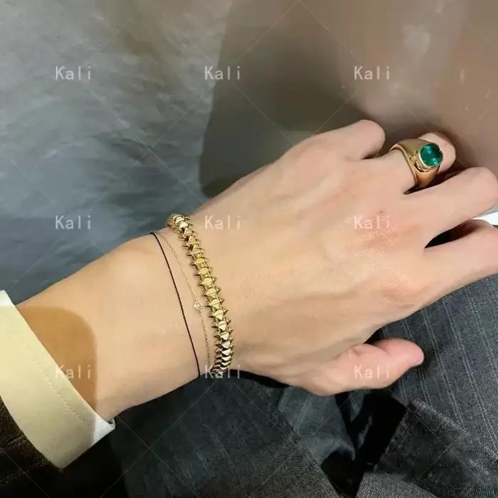 Bracelet à rivets en argent sterling 925 de marque classique, bijoux de luxe personnalisés pour femmes, cadeau de fête pour couple