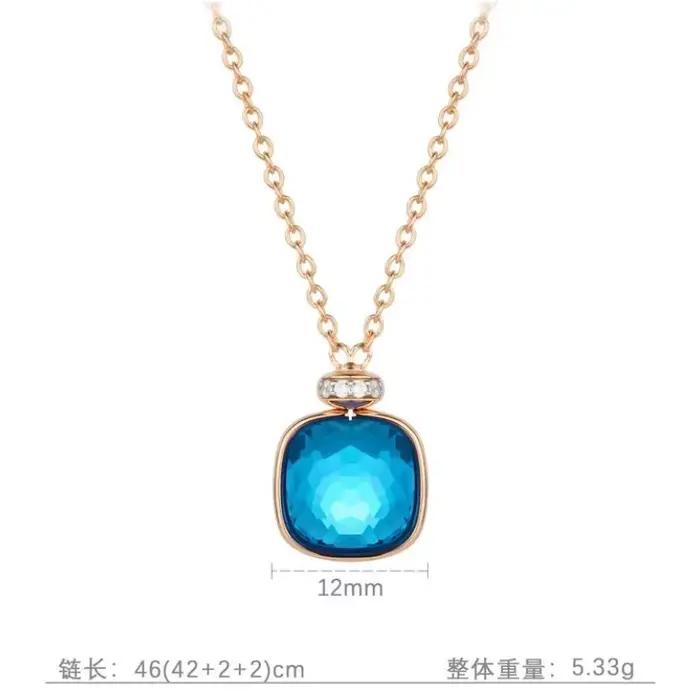 ZOCA – ensemble de bijoux en Zircon violet et bleu bonbon pour femmes, comprenant une bague, des boucles d'oreilles, un collier, bijoux élégants à la mode, cadeau, 3 pièces