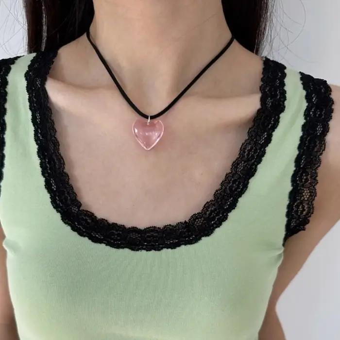 Collier pendentif grand coeur