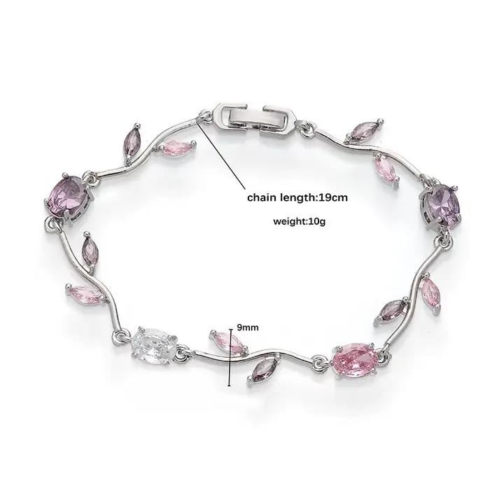HECHENG, ensemble de bijoux tulipe romantique français, Bracelet, collier, Banquet pour femmes, bijoux en métal et cuivre, 1 pièce