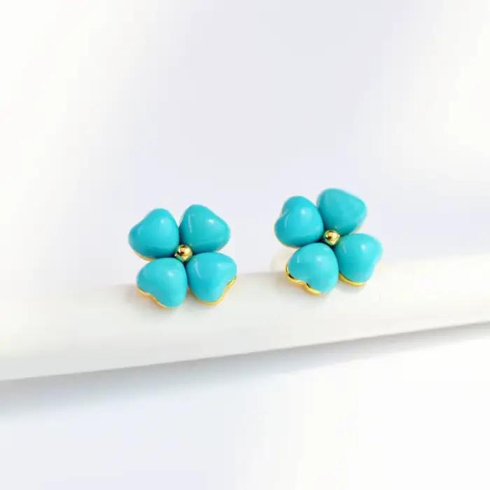 Boucles d'oreilles en argent pour dames, design inspiré, nouveau produit incrusté, fleur 430, amour,