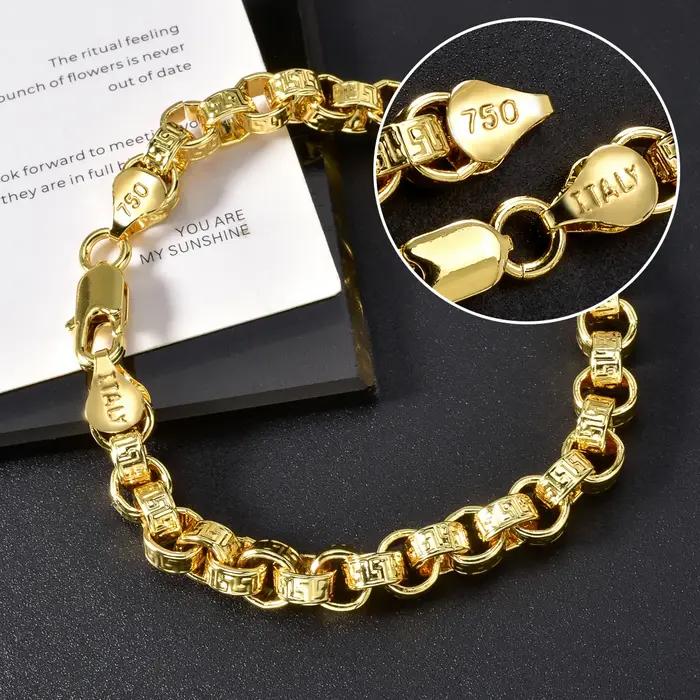 Bracelet en cuivre plaqué or 18 carats serpent style hip hop bijou unisexe pour hommes et femmes occasions spéciales cadeau amitié