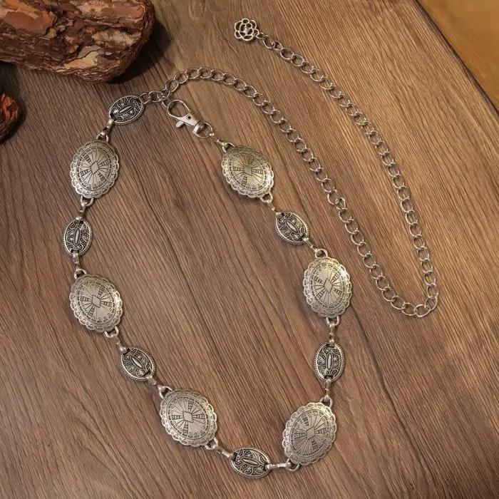 Ceinture en chaîne creuse de style boho argent doré réglable incrustation métal vintage pour femmes bijoux de corps occasions spéciales