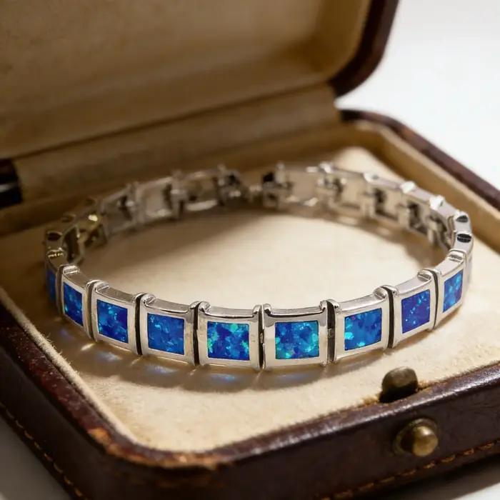 Bracelet opale carré céleste