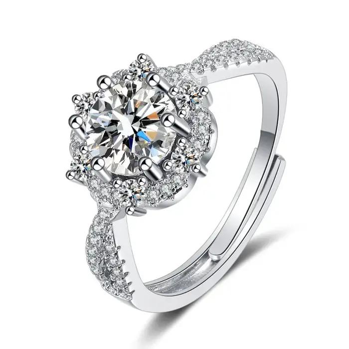 Bagues Solitaires Ajustables Bijoux de Luxe Bague pour Femme Demande en Mariage