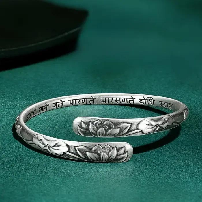 Bracelet manchette Vintage en argent thaïlandais 925 pour femmes