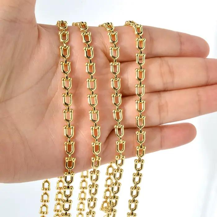 Collier hiphop punk avec plaquage d'or 18K pour hommes, élégant et robuste, cadeau pour occasions spéciales et soirées festives
