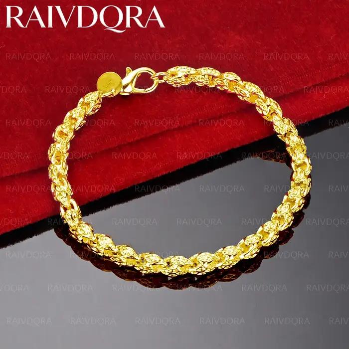 Bracelet à chaîne creuse plaqué or 18 carats pour femmes, bijoux à la mode, accessoires de fête exqu