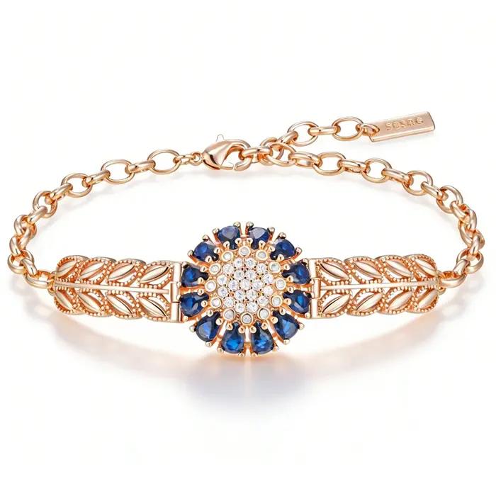 Kinel – Bracelet de luxe couleur or Rose 585 pour femmes