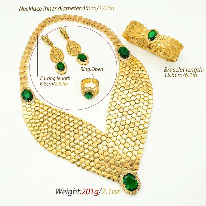 GZJPEI 2026 Nouvel ensemble de bijoux en zircon vert