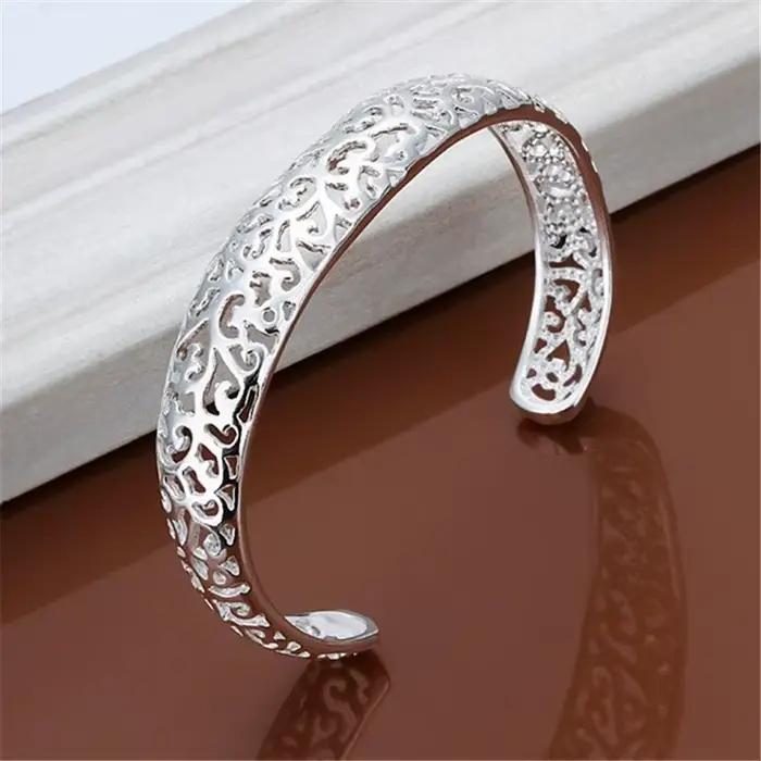 Bracelet ouvert en argent Sterling 925 pour femmes et filles, mignon, cadeau préféré, breloque rétro