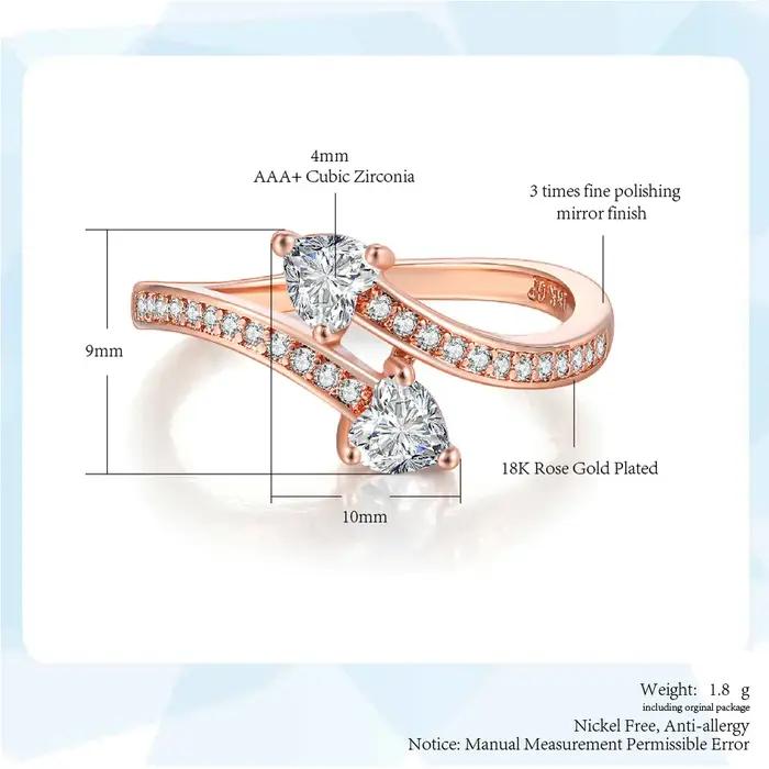 Bague romantique en forme de cœur délicat pour femmes