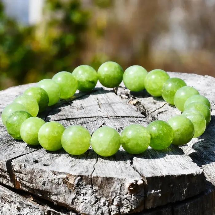 Bracelet de perles rondes en péridot vert pour femmes, style bohème, vacances de Surf, bijoux quotid