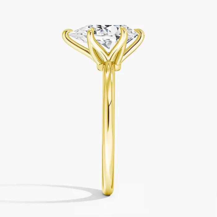 Bague Solitaire en Or Massif 14K Rempli de Moissanite Diamant 2CT Coupe Poire D VVS1 Au585 pour Femme Bijou de Fiançailles Minimaliste