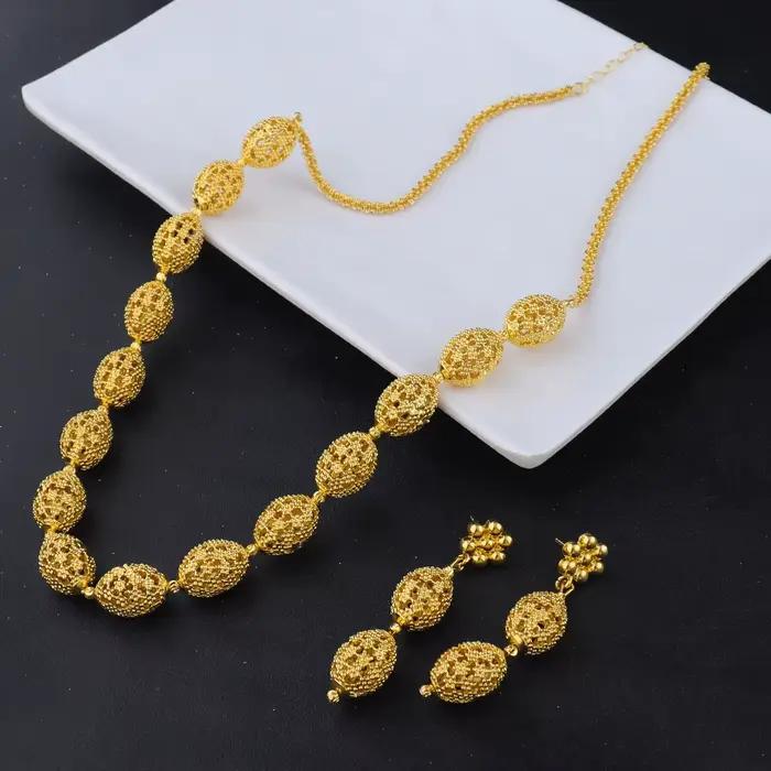 Ensemble collier et boucles d'oreilles de luxe pour femmes, cadeau de fête de mariage, bijoux élégants, accessoires pour femmes